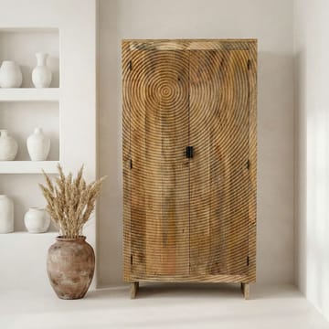 Livino Förvaringsskåp 90x180 cm 3D-mönster Industriell stil - naturbrun och svart - Hus & renovering - Kök & bad - Kök & tvättstuga