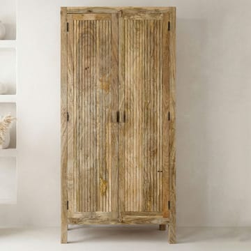 Livira Förvaringsskåp 90x187 cm Ribbdesign Lantlig stil - naturbrun - Hus & renovering - Kök & bad - Kök & tvättstuga