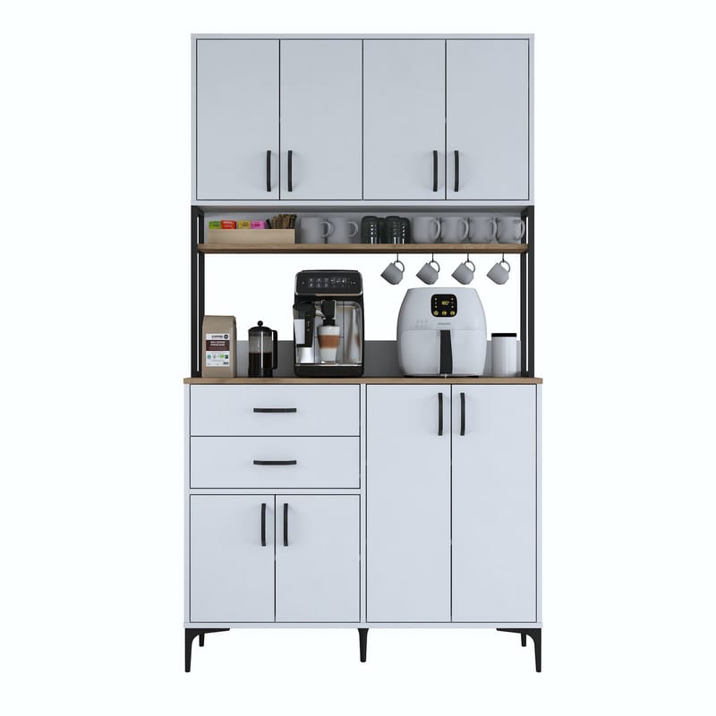Wonthaggi Förvaringsskåp 120x218,6x45 cm - Vit och valnöt - Hus & renovering - Kök & bad - Kök & tvättstuga