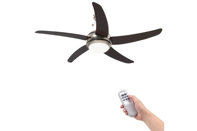 Dekorativ takfläkt med lampa 128 cm brun - Brun - Hus & renovering - Klimatkontroll - Fläktar