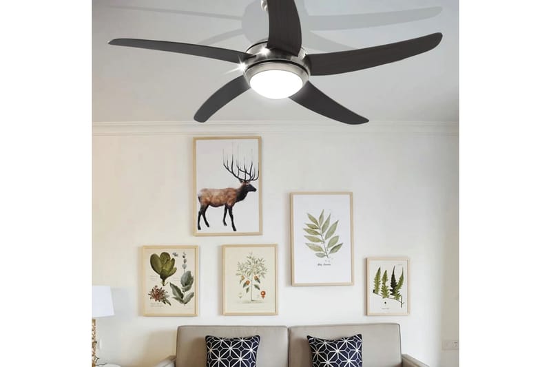 Dekorativ takfläkt med lampa 128 cm brun - Brun - Hus & renovering - Klimatkontroll - Fläktar