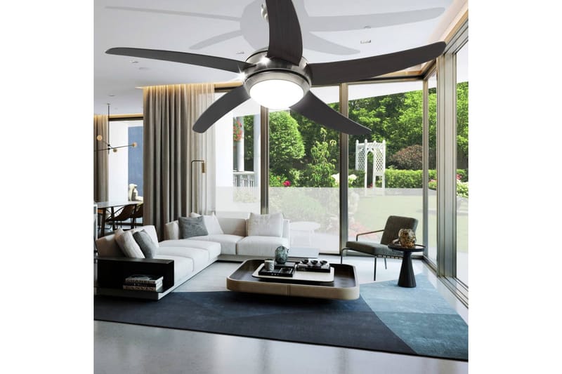 Dekorativ takfläkt med lampa 128 cm brun - Brun - Hus & renovering - Klimatkontroll - Fläktar