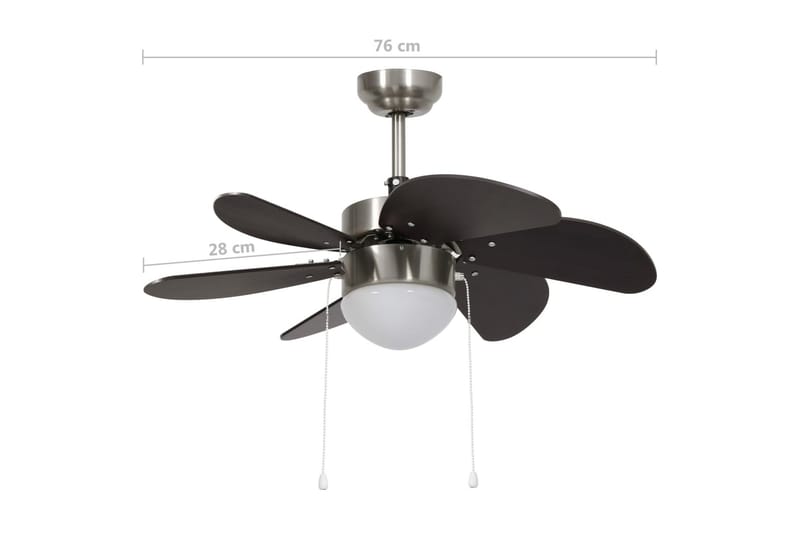 Takfläkt med lampa 76 cm mörkbrun - Brun - Hus & renovering - Klimatkontroll - Fläktar