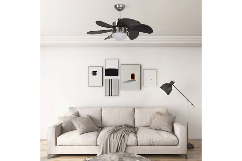 Takfläkt med lampa 76 cm mörkbrun - Brun - Hus & renovering - Klimatkontroll - Fläktar