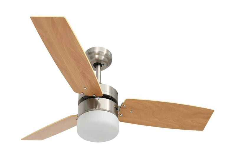 Takfläkt med lampa och fjärrkontroll 108 cm ljusbrun - Brun - Hus & renovering - Klimatkontroll - Fläktar