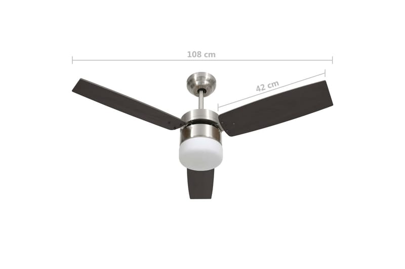Takfläkt med lampa och fjärrkontroll 108 cm mörkbrun - Brun - Hus & renovering - Klimatkontroll - Fläktar