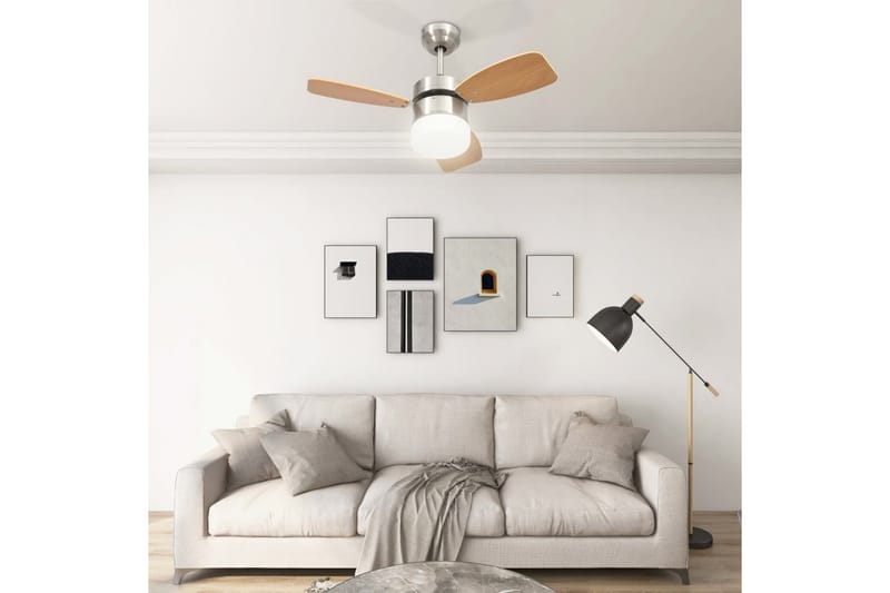 Takfläkt med lampa och fjärrkontroll 76 cm ljusbrun - Brun - Hus & renovering - Klimatkontroll - Fläktar