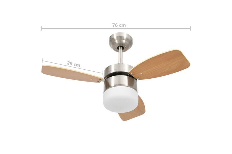 Takfläkt med lampa och fjärrkontroll 76 cm ljusbrun - Brun - Hus & renovering - Klimatkontroll - Fläktar