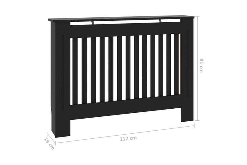 Elementskydd svart 112x19x81 cm MDF - Svart - Hus & renovering - Klimatkontroll - Uppvärmning