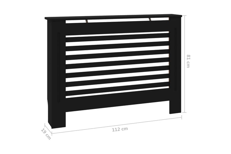 Elementskydd svart 112x19x81 cm MDF - Svart - Hus & renovering - Klimatkontroll - Uppvärmning