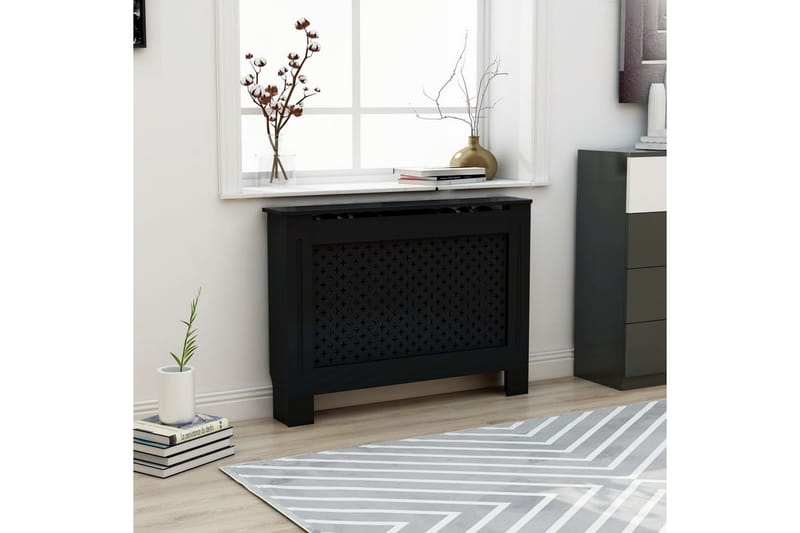 Elementskydd svart 112x19x81 cm MDF - Svart - Hus & renovering - Klimatkontroll - Uppvärmning