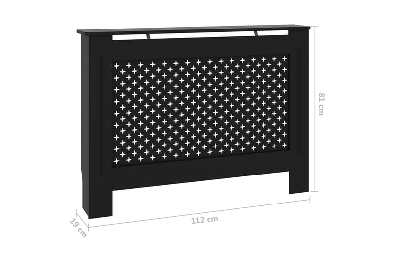 Elementskydd svart 112x19x81 cm MDF - Svart - Hus & renovering - Klimatkontroll - Uppvärmning