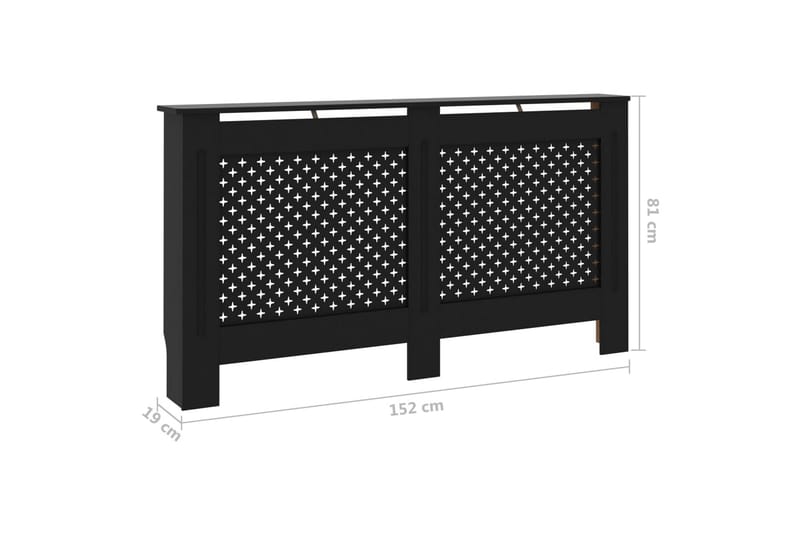 Elementskydd svart 152x19x81 cm MDF - Svart - Hus & renovering - Klimatkontroll - Uppvärmning