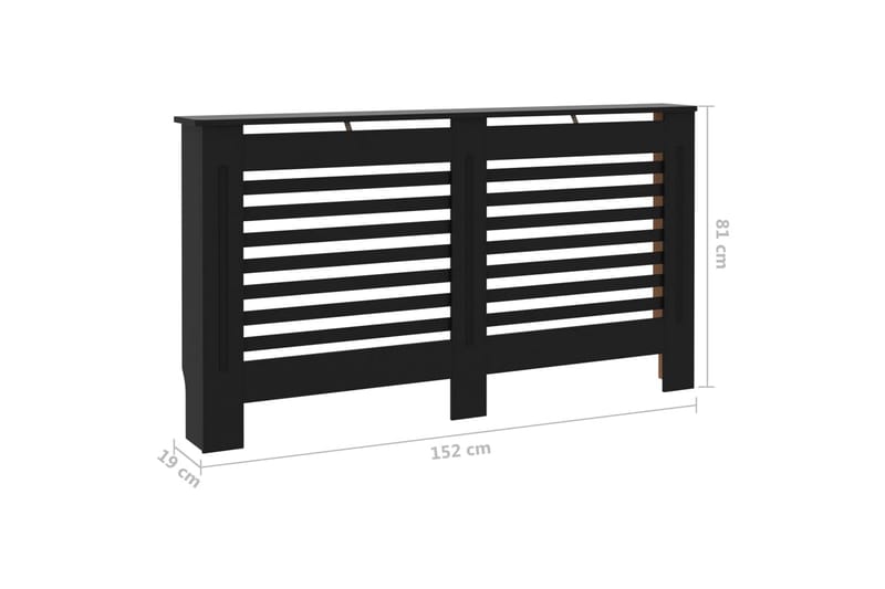 Elementskydd svart 152x19x81 cm MDF - Svart - Hus & renovering - Klimatkontroll - Uppvärmning