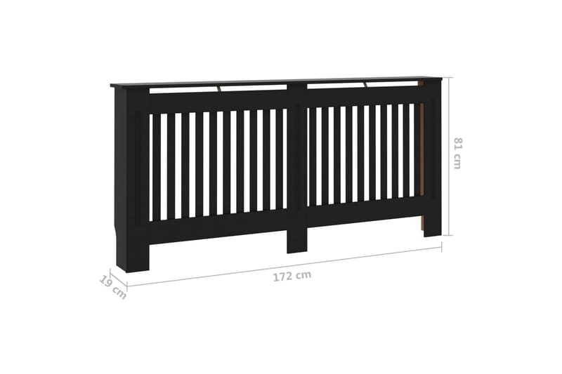 Elementskydd svart 172x19x81 cm MDF - Svart - Hus & renovering - Klimatkontroll - Uppvärmning
