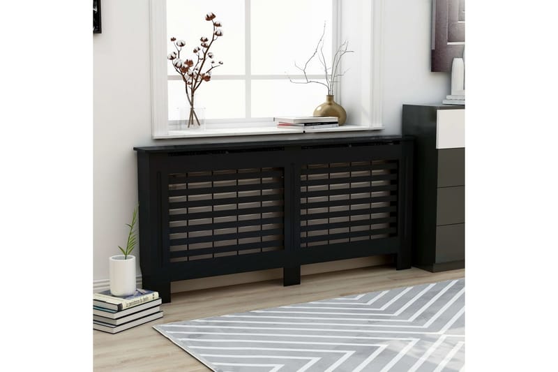 Elementskydd svart 172x19x81 cm MDF - Svart - Hus & renovering - Klimatkontroll - Uppvärmning