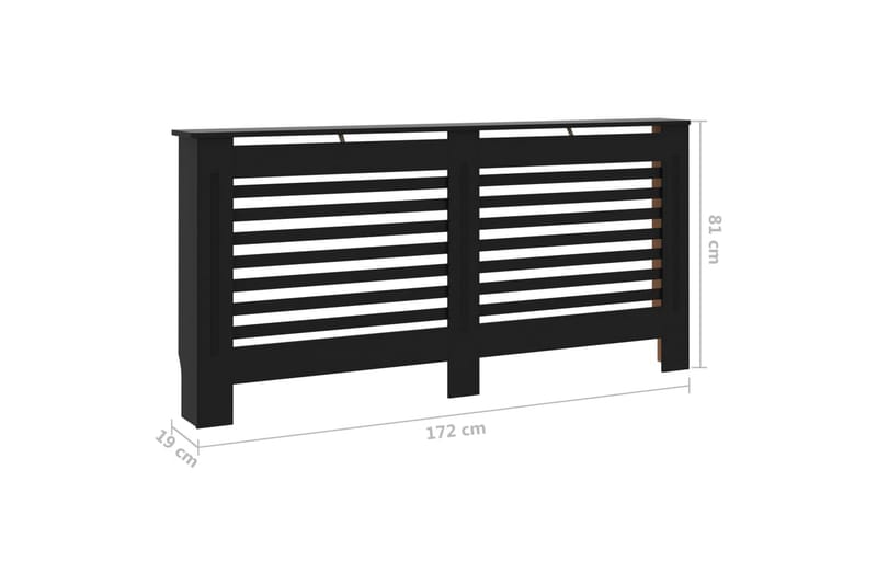 Elementskydd svart 172x19x81 cm MDF - Svart - Hus & renovering - Klimatkontroll - Uppvärmning