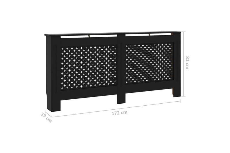 Elementskydd svart 172x19x81 cm MDF - Svart - Hus & renovering - Klimatkontroll - Uppvärmning
