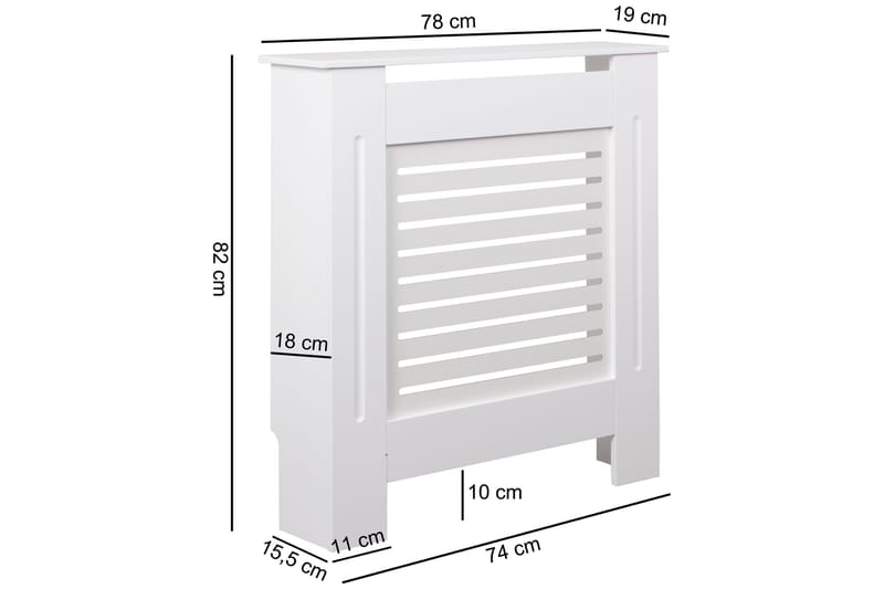 Moening Förvaringsskåp 78x19 cm - Vit - Hus & renovering - Klimatkontroll - Uppvärmning