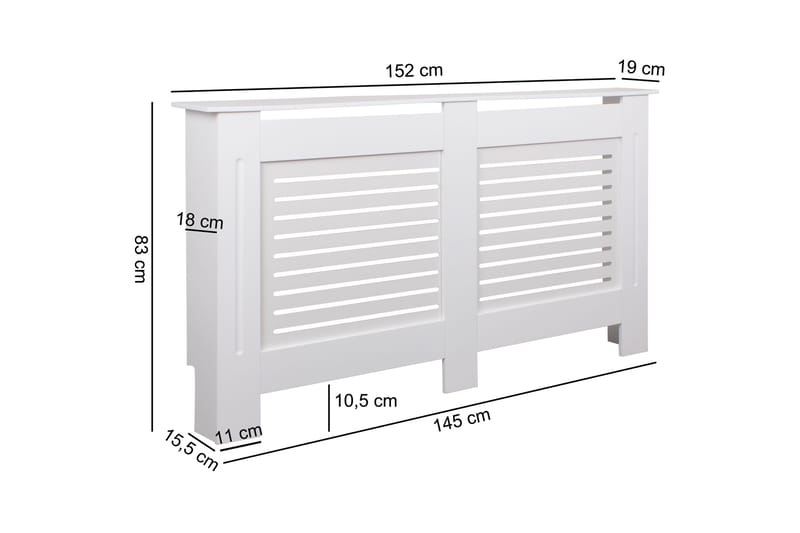 Wiemann Förvaringsskåp 152x19 cm - Vit - Hus & renovering - Klimatkontroll - Uppvärmning