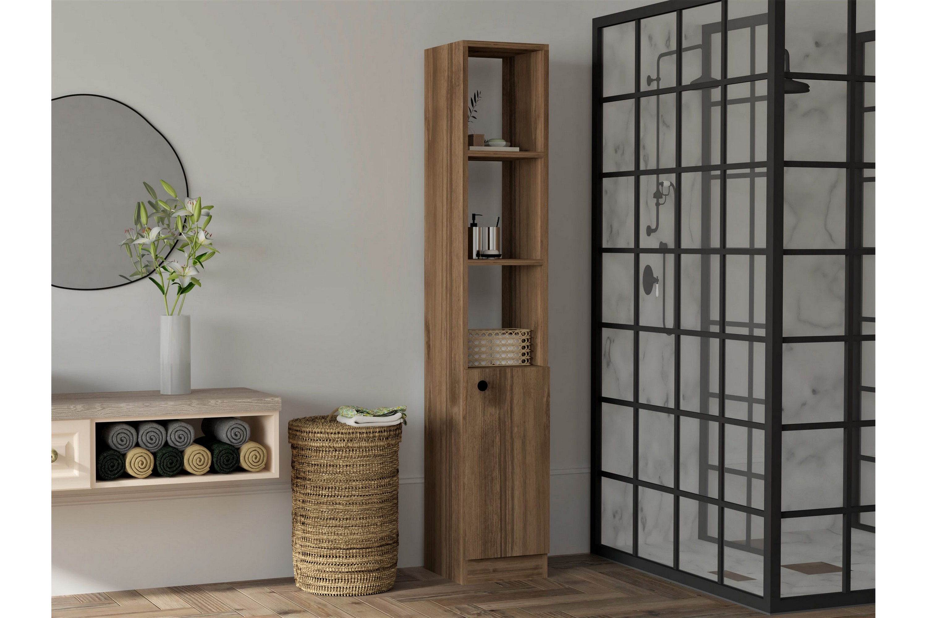 REA/Black Friday Andifli Badrumsförvaring 30x170 cm - Brun