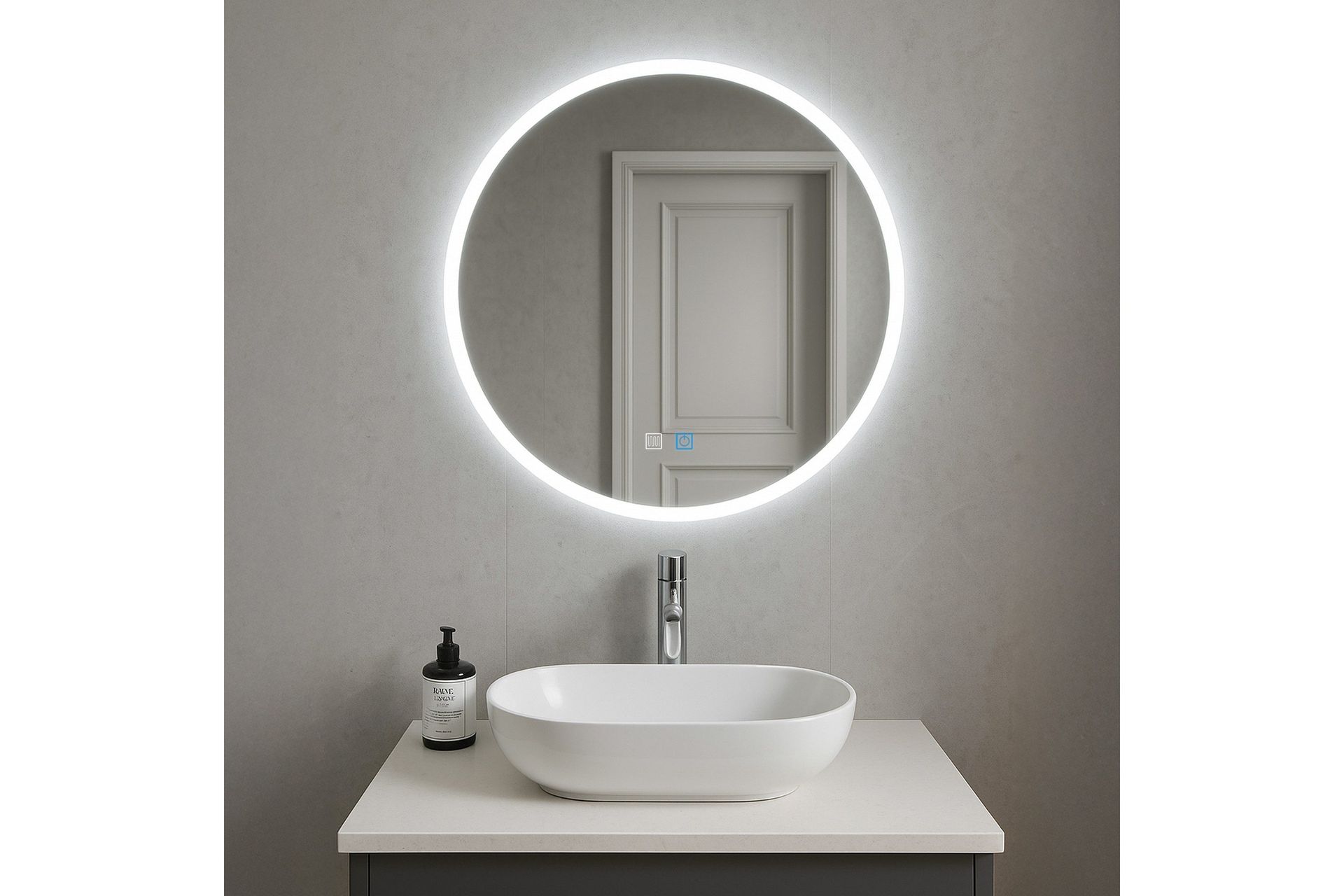 Clas Rund Badrumsspegel med LED-belysning 120 cm – Anti-Fog och Touch-Styrning