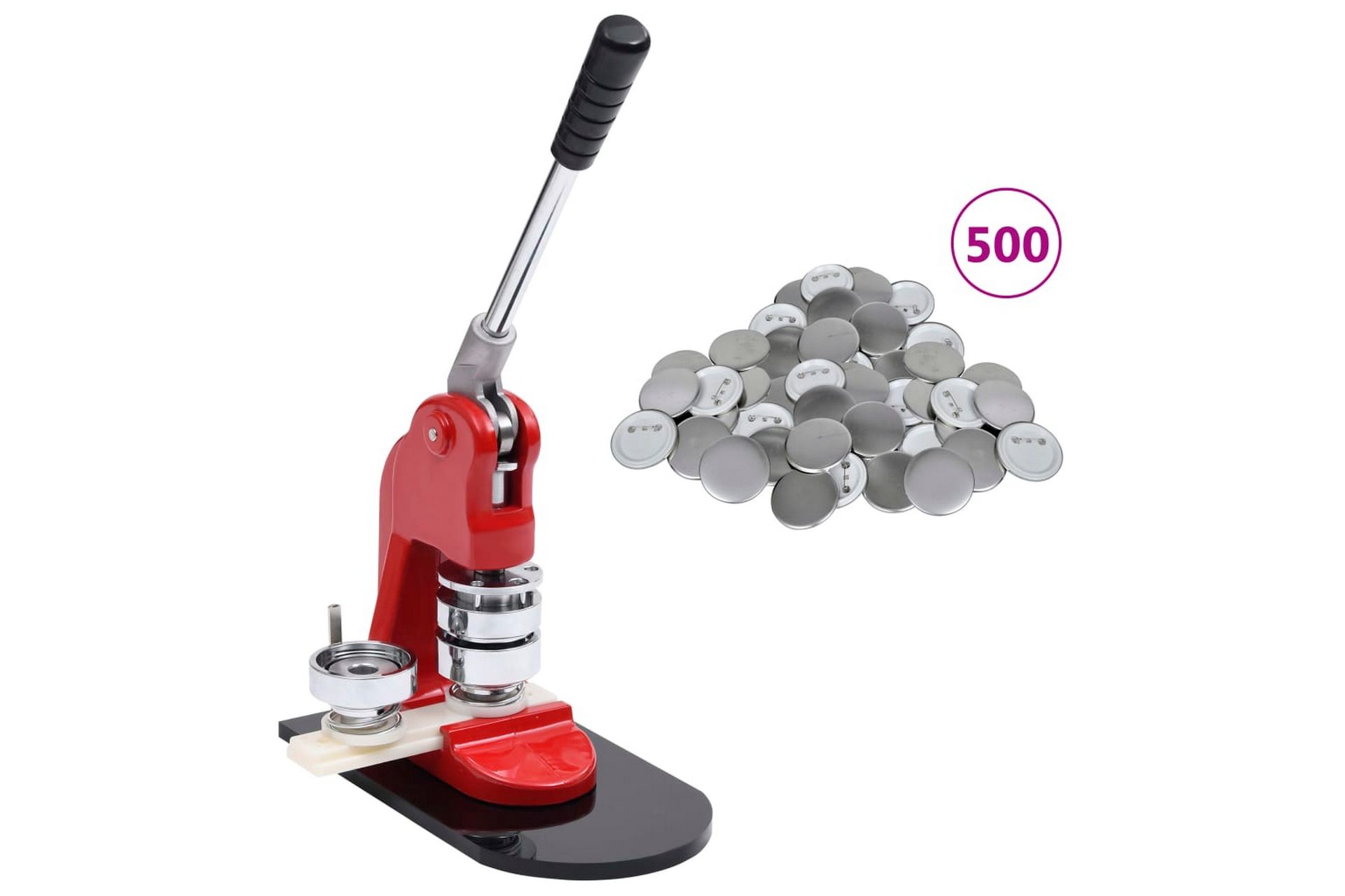 Knappmaskin med 500 st knappnålsdelar 44 mm - Röd - Hus & renovering - Verktyg & maskiner - Handverktyg - Häftverktyg & nitverktyg