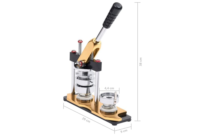 Knappmaskin med cirkelskärare roterande 44 mm - Guld - Nittång