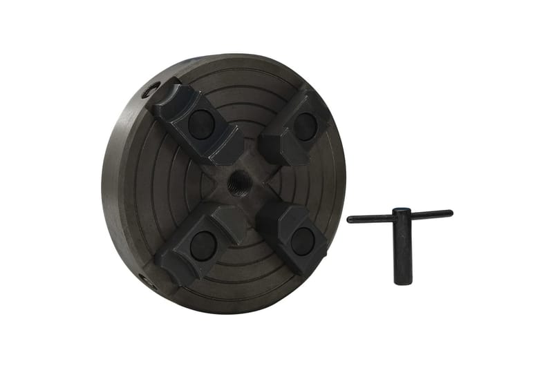 4-backs svarvchuck med M18-koppling stål svart 150x63 mm - Skruvtving