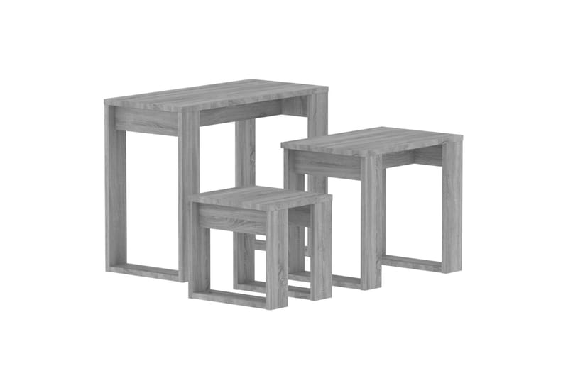 Satsbord 3 st gr�å sonoma konstruerat trä - Grå - Verktygssats