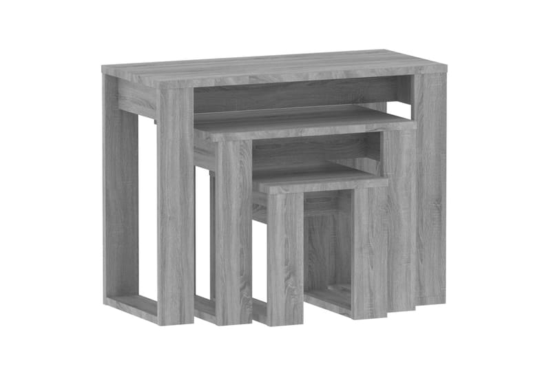 Satsbord 3 st grå sonoma konstruerat trä - Grå - Verktygssats