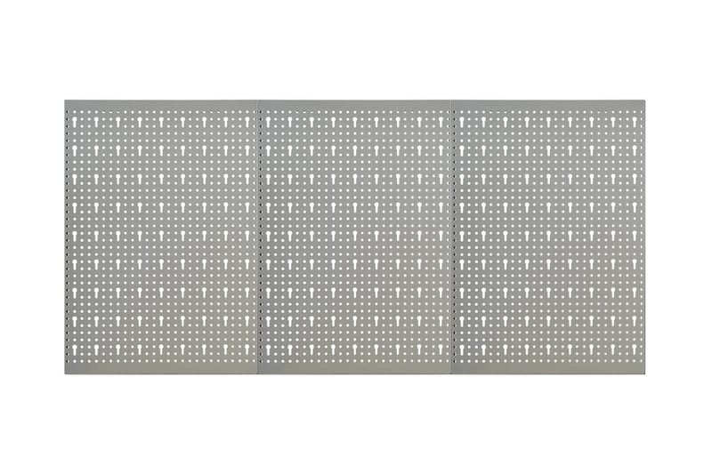 Väggmonterade verktygstavlor 3 st 40x58 cm stål - Grå - Hus & renovering - Garage & verkstad - Garageinredning & garageförvaring