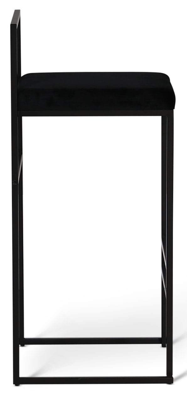 Aston barstol svart sammet sitthöjd 75 cm - Svart - Hushåll - Bar & vin - Barmöbler