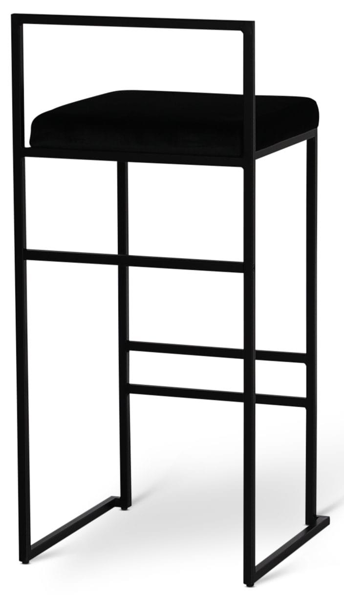 Aston barstol svart sammet sitthöjd 75 cm - Svart - Hushåll - Bar & vin - Barmöbler