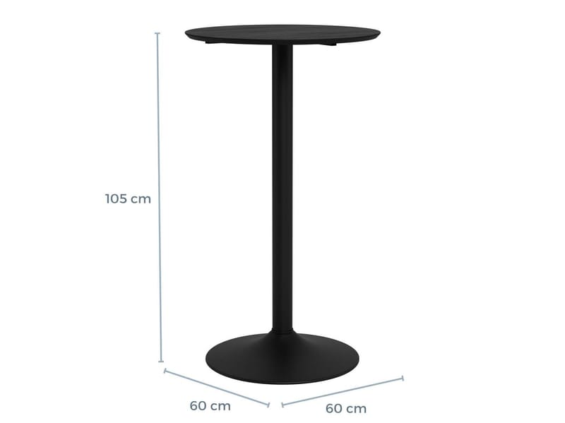 Barbord Ibiza D60x105 cm - svart ask - Hushåll - Bar & vin - Barmöbler