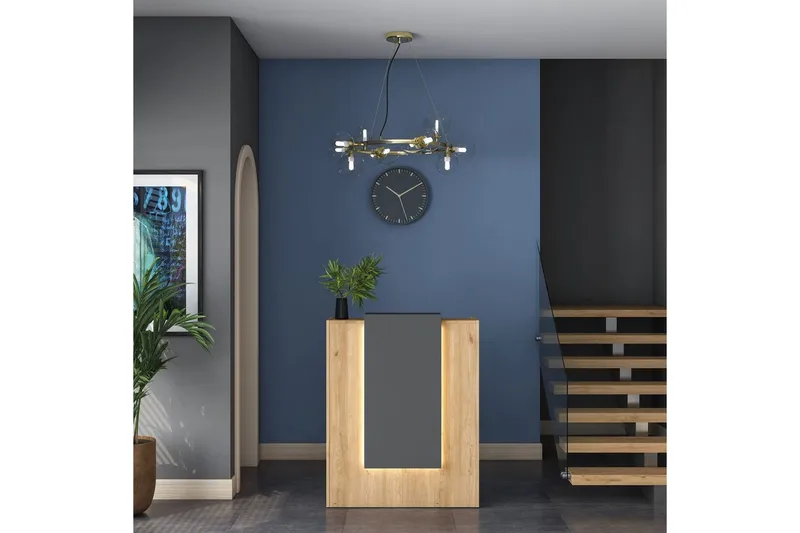 Receptionbord Valnöt / Antracit - Rödfärgat trä/Antracit - Hushåll - Bar & vin - Barmöbler - Bardisk