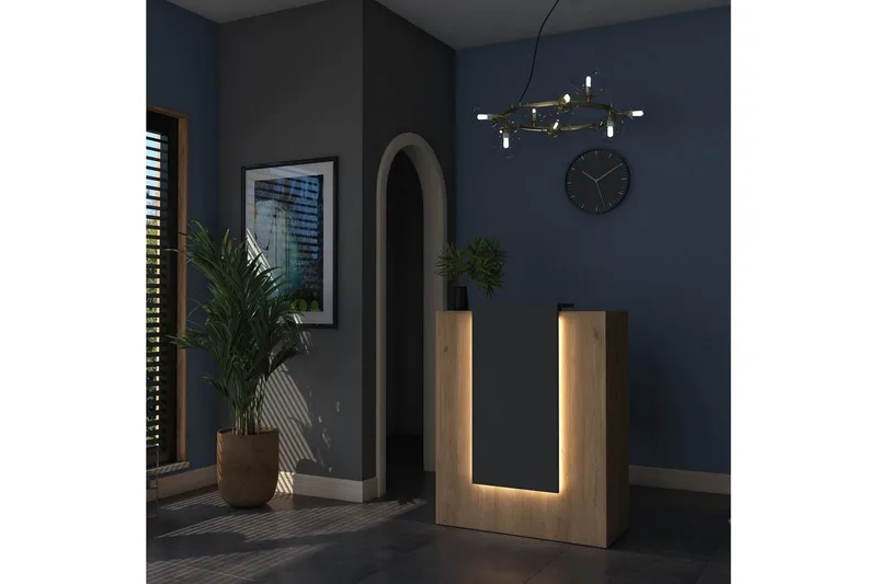 Receptionbord Valnöt / Antracit - Rödfärgat trä/Antracit - Hushåll - Bar & vin - Barmöbler - Bardisk