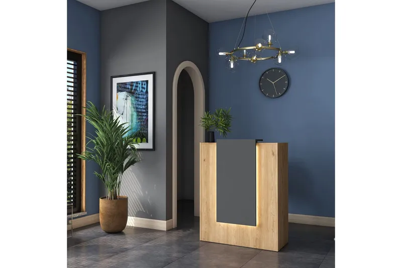 Receptionbord Valnöt / Antracit - Rödfärgat trä/Antracit - Hushåll - Bar & vin - Barmöbler - Bardisk