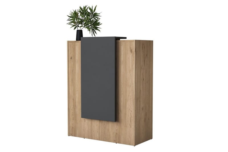 Receptionbord Valnöt / Antracit, Rödfärgat trä/Antracit