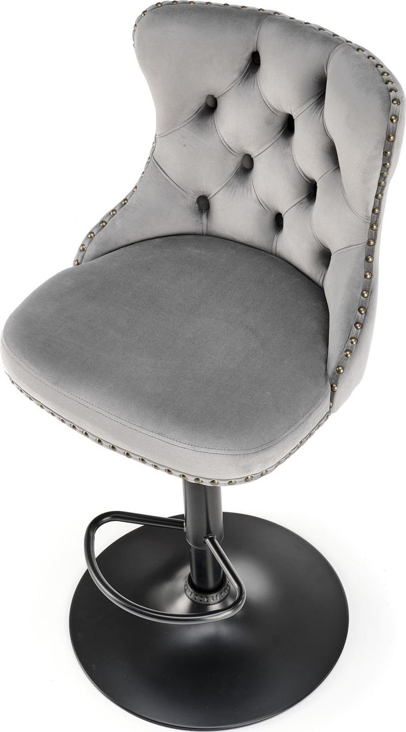 Barstol grå sammet gaslift - Pelican - Grå - Hushåll - Bar & vin - Barmöbler