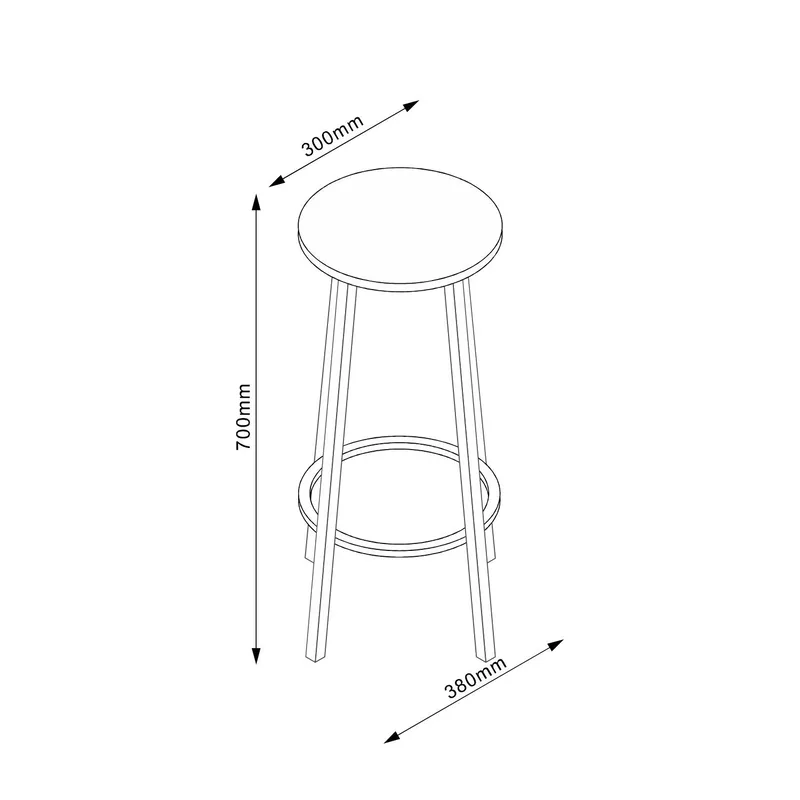 Barstol Hannes 38x38x70 cm - brun - Hushåll - Bar & vin - Barmöbler