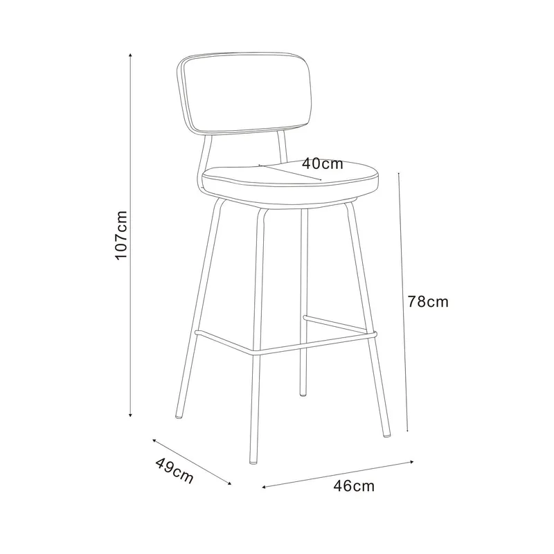 Barstol Keiu 46x49x107 cm 150x40xh80 cm, melaminek - ljusbeige - Hushåll - Bar & vin - Barmöbler