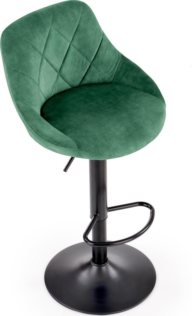 Barstol med grön klädsel & svart fot - Grön - Hushåll - Bar & vin - Barmöbler