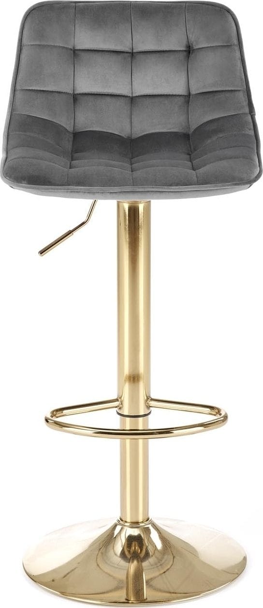 Barstol Sammet med Guldig Fot Höj- och Sänkbar - Grå/guld - Hushåll - Bar & vin - Barmöbler