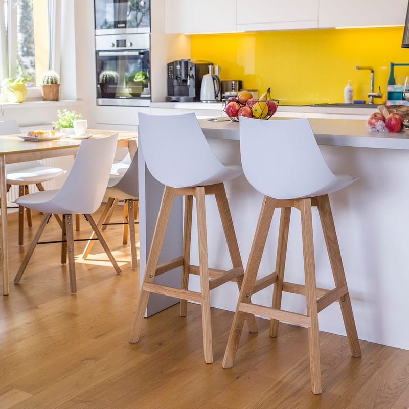 Barstol Sonja 80x40xh85 cm, melamin med ekbark - vit - Hushåll - Bar & vin - Barmöbler