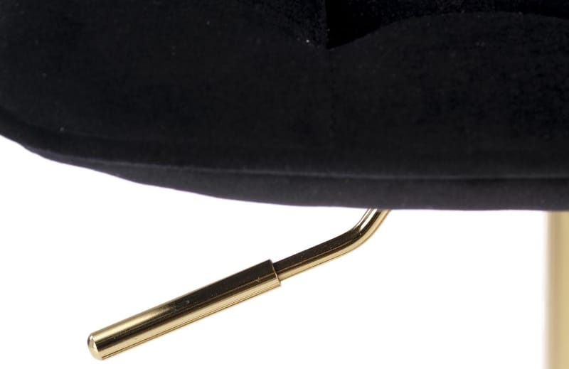 Barstol svart sammet med guldfot - Sitthöjd 62-84 cm - Svart/guld - Hushåll - Bar & vin - Barmöbler