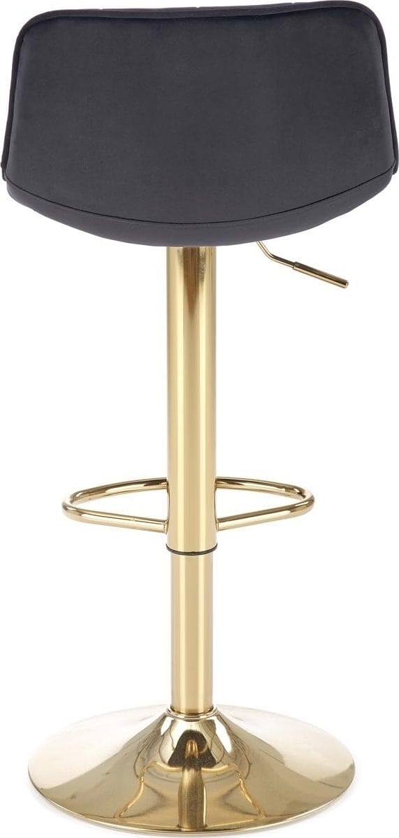 Barstol svart sammet med guldfot - Sitthöjd 62-84 cm - Svart/guld - Hushåll - Bar & vin - Barmöbler