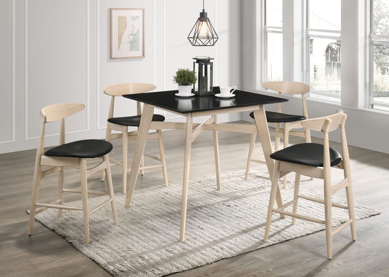 Florence barbord 90x90 cm - Whitewash/svart - Whitewash/Svart - Hushåll - Bar & vin - Barmöbler