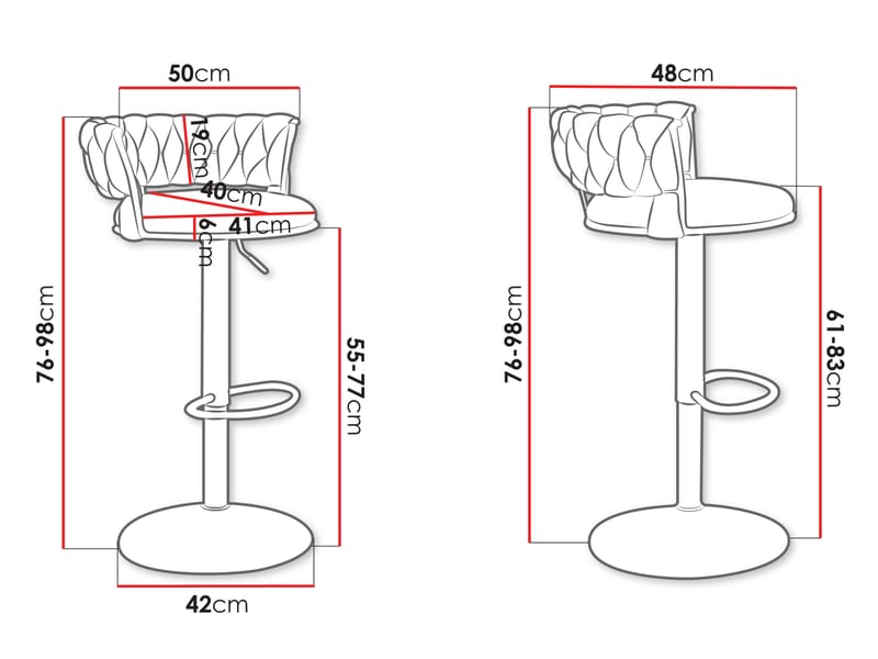 Garrick Barstol 76 cm 2-pack - Svart - Hushåll - Bar & vin - Barmöbler