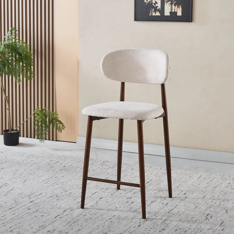 Ingrid barstol (Counter) Beige/valnöt - Beige/valnöt - Hushåll - Bar & vin - Barmöbler